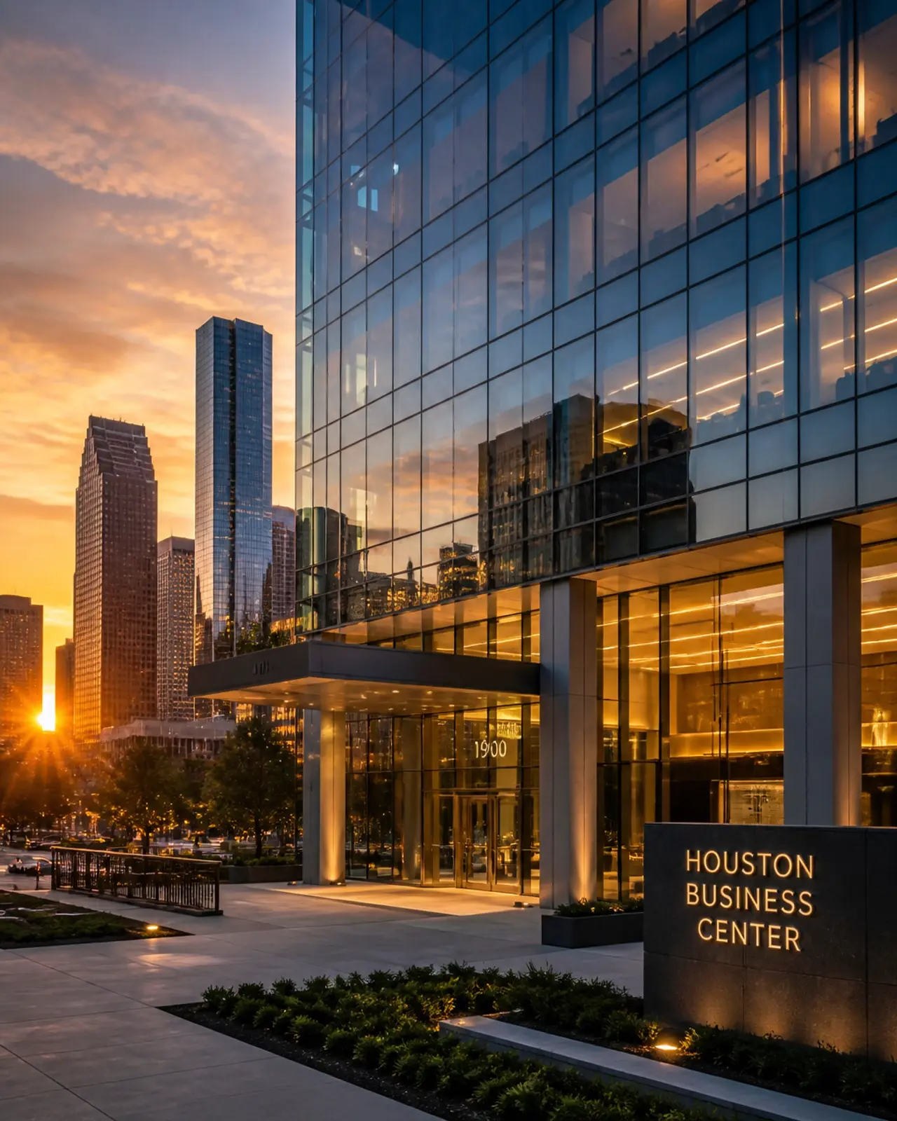Exterior of a modern Houston office building, representing the local legal landscape.
