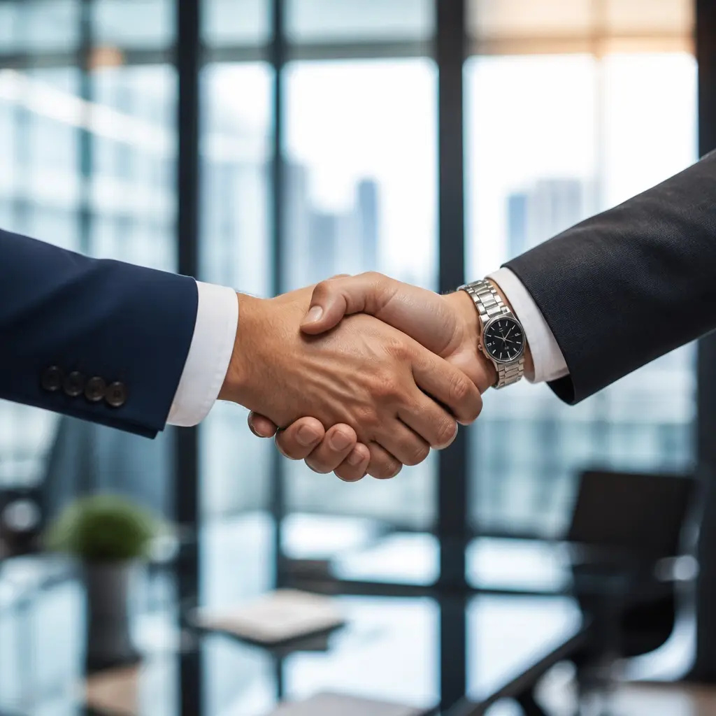 Professional handshake representing a successful direct-hire placement