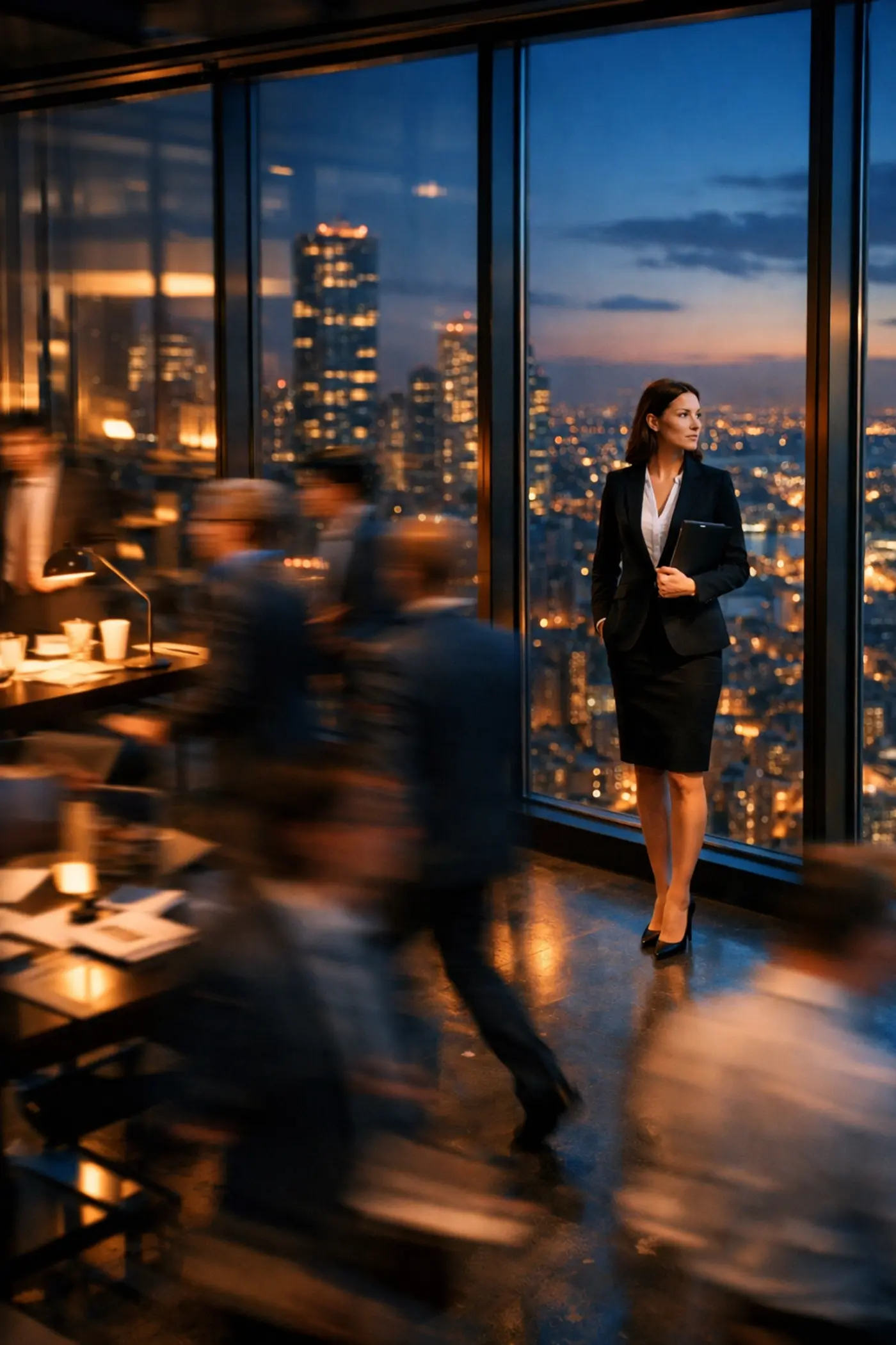 Top-tier legal professional standing in a modern office, representing success with attorney headhunters.