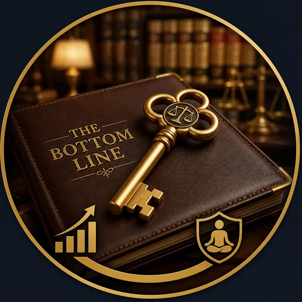 A gold key resting on a leather-bound legal folder, symbolizing growth and peace of mind.