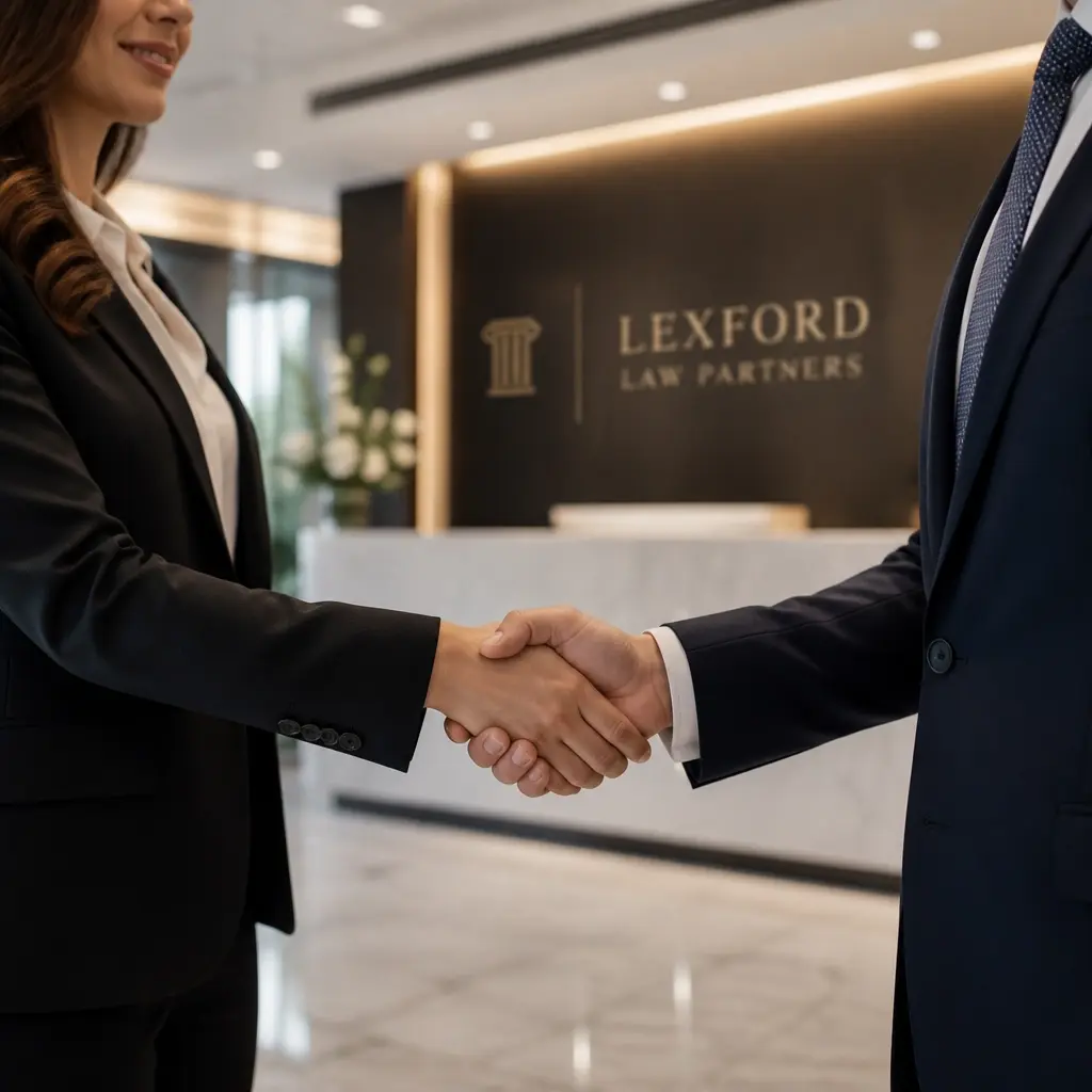 A professional handshake symbolizing a successful partnership and the placement of high-quality legal talent.