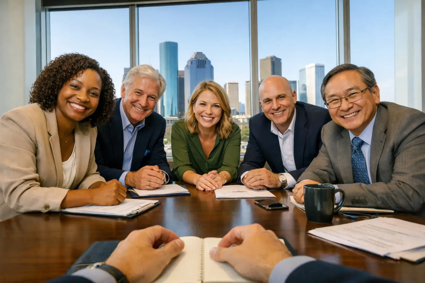 Partners in a Houston law office meeting a candidate to ensure a perfect professional fit.