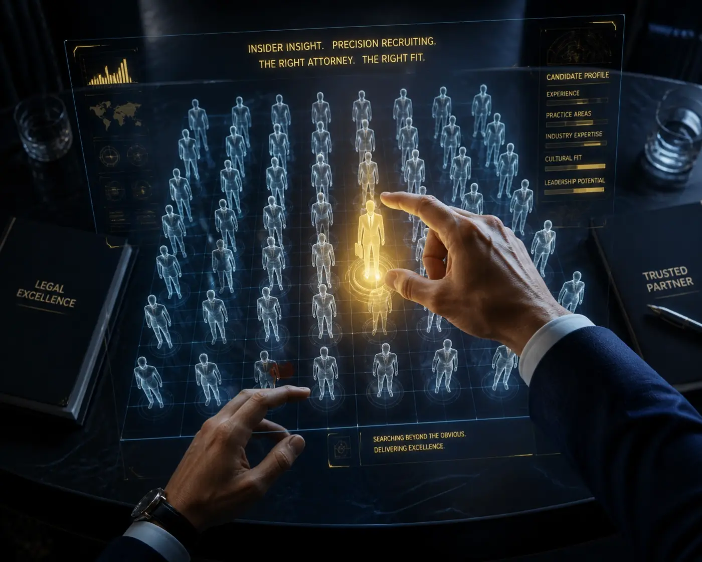 Hand selecting top talent from a legal search firm to ensure high-quality direct-hire placements.